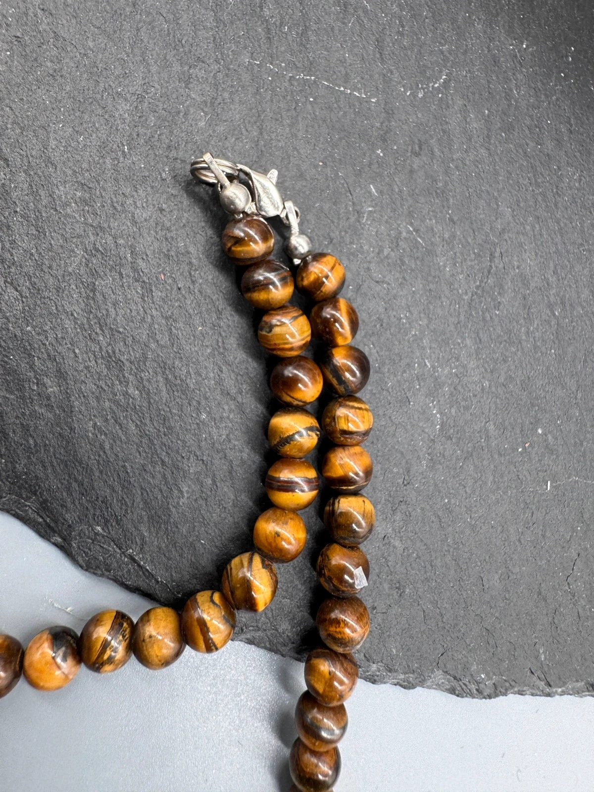 Collier perles œil de tigre pierre naturelle oeil de tigre.  – photo 4